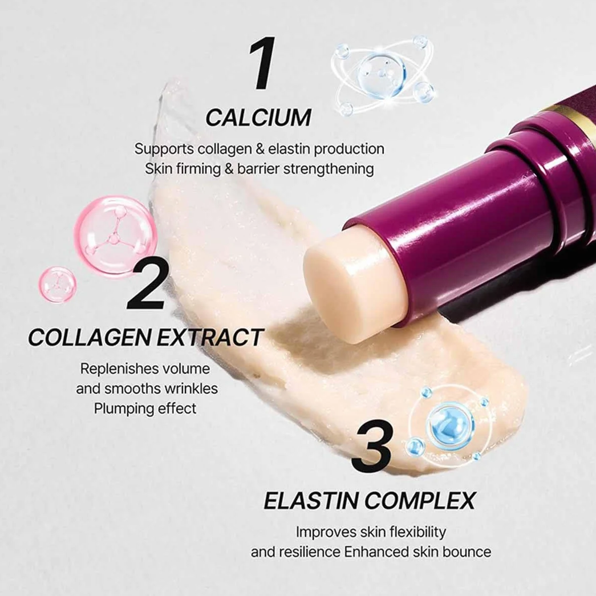 Calcium Multi Balm,Kollagen Feuchtigkeitsspender Stick,Balsam,Falten Stick,Anti-Aging & Firming Skincare stick,Hydrating, Festigung Der Haut,Geeignet Für Augen,Hals,Gesicht (2 Stk, 9g)