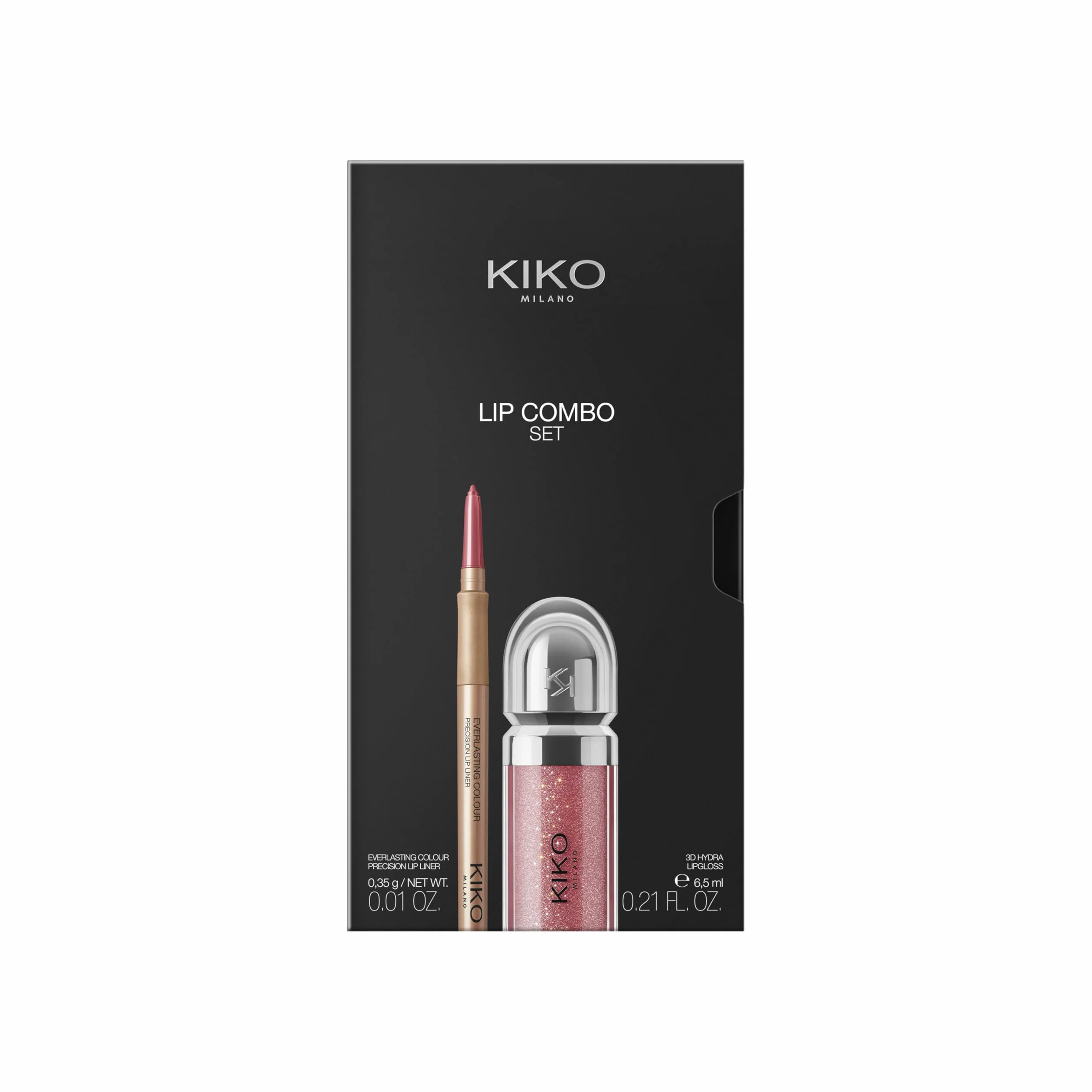 KIKO Milano Lip Combo Set 03, Lippen-Set: Feuchtigkeitsspendender Lipgloss Und Passender Lipliner