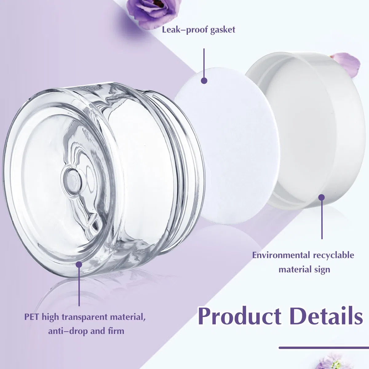 SATINIOR 500 Stück 28 g Kunststoffgläser, leere Kosmetikbehälter mit weißem Deckel, auslaufsicher, rund, transparent, Make-up-Probenbehälter für Cremes, Lotionen, Salben, Lidschatten, Make-up,