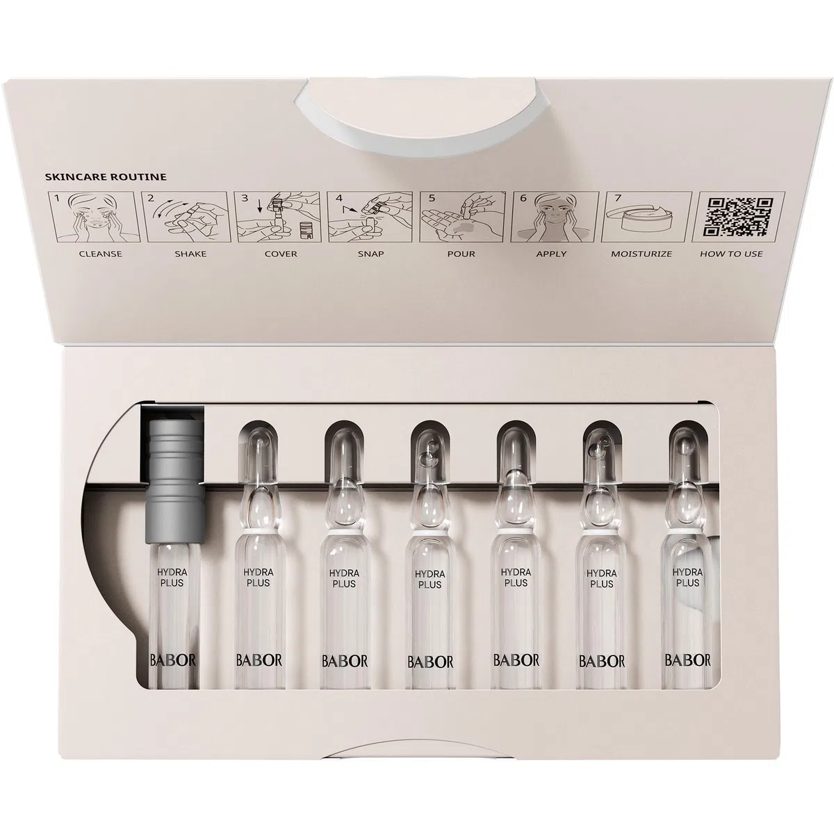 BABOR Hydra Plus, Serum Ampullen für das Gesicht, Mit Hyaluronsäure für intensive Feuchtigkeit, Vegane Formel, Ampoule Concentrates, 7 x 2 ml