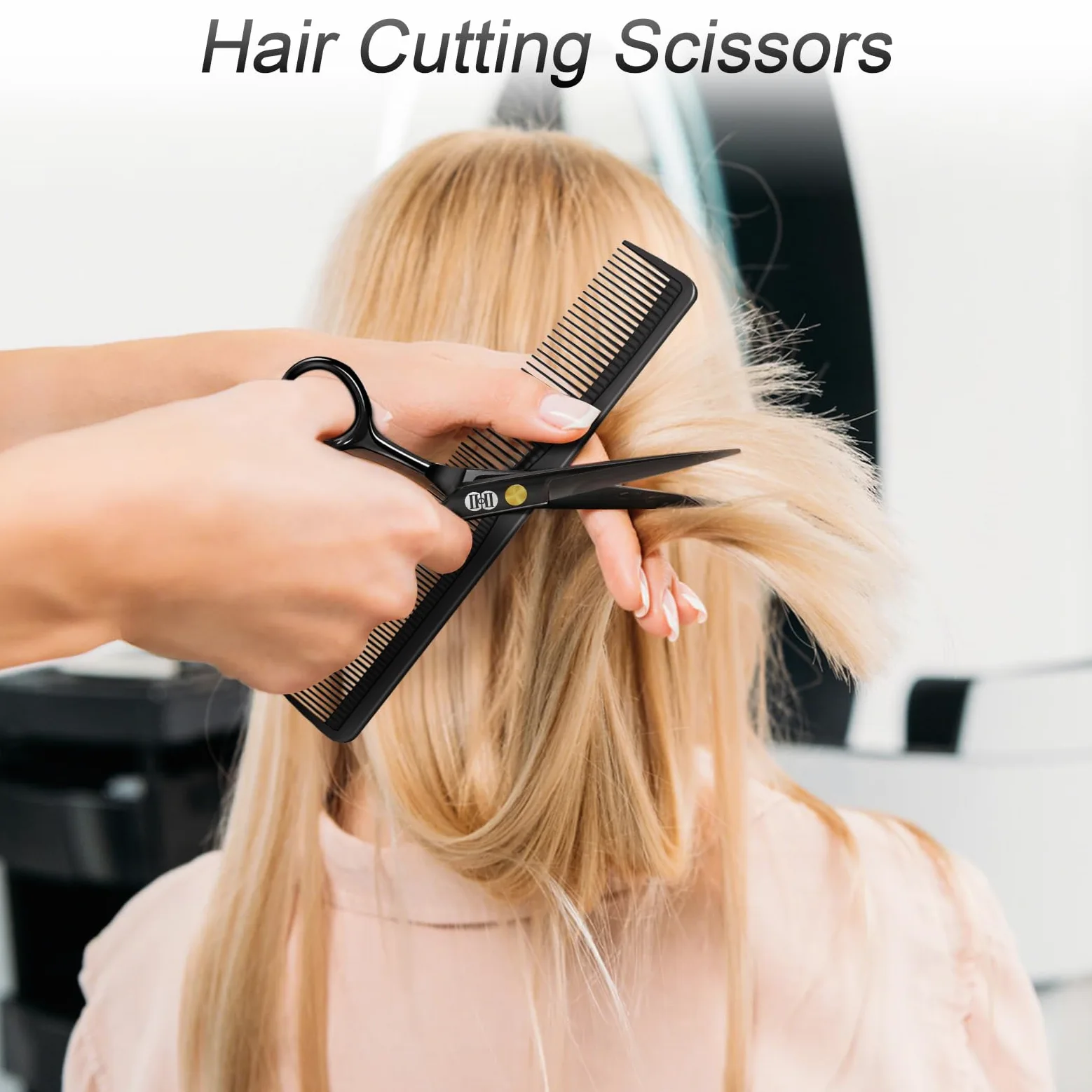 CIICII Friseurschere, Haarschneideschere Profi Set (6,7 Zoll Haarschere & Effilierschere) Haar Bart Trimmen Formung Pflege für Männer Frauen Haustiere Familie Friseursalon (Schwarze)