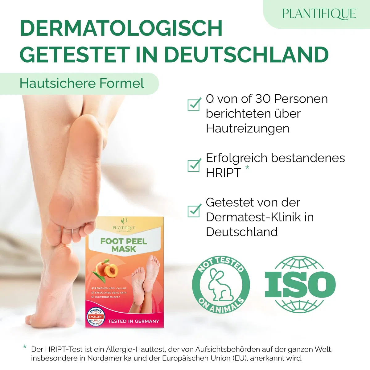 Plantifique Fußmaske - Hornhaut Socken - 2 Paar Pfirsich Fussmaske Hornhautentferner Socken - Hornhaut entfernen fuß - Foot Peel Mask Fußpeeling - Fußpflege Geschenke