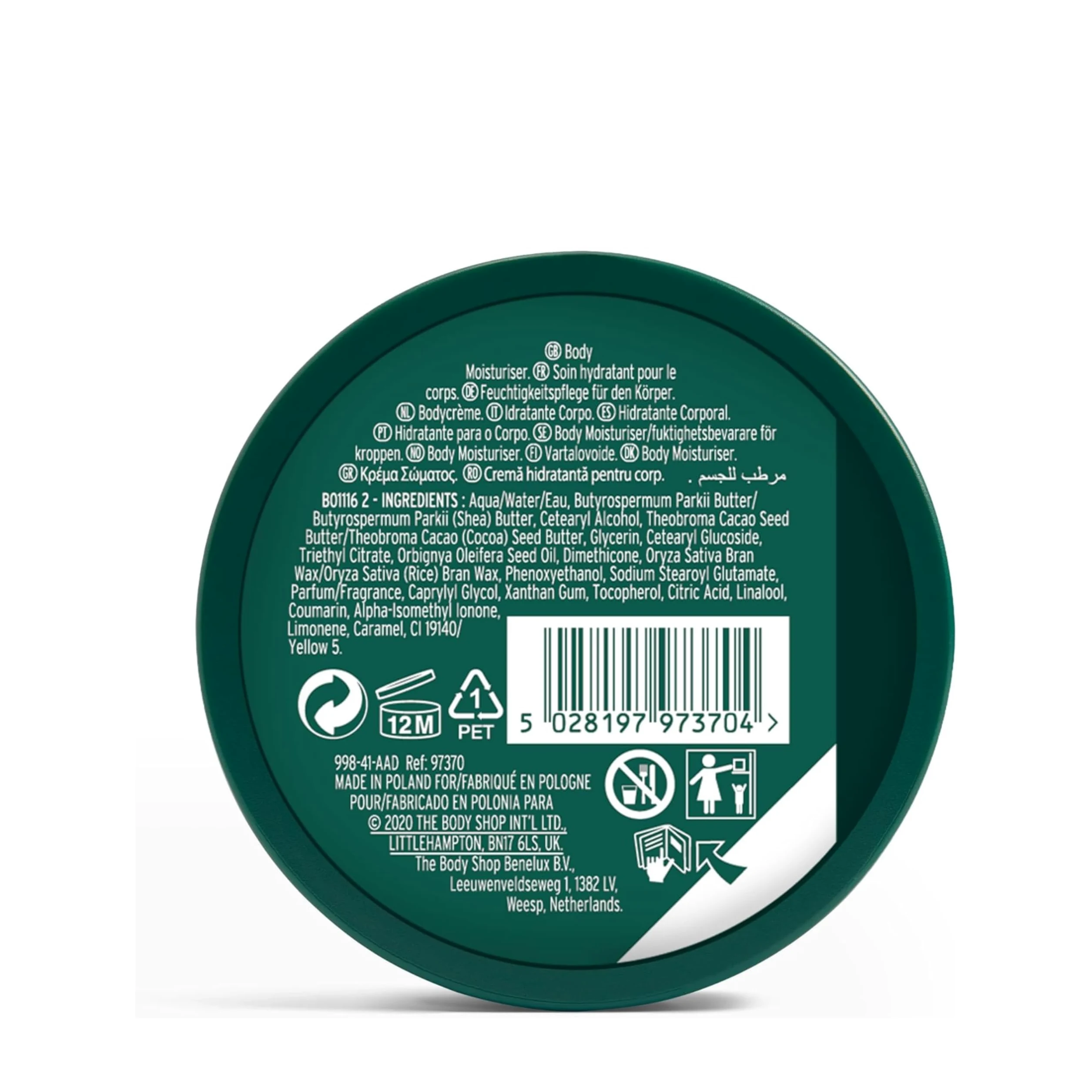 The Body Shop Shea Body Butter unisex, Shea Körperbutter 200 ml, 1er Pack (1 x 200 ml)