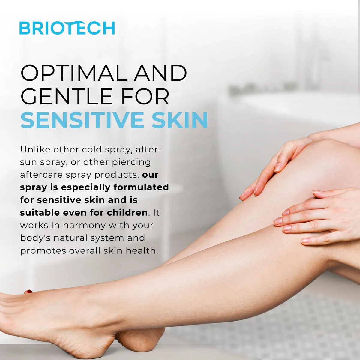 BRIOTECH Topical Skin Spray - Pure Hypochlorous Acid Spray für Anti Juckreiz, Hautausschlag, Sonnenbrand, Allergien - Beruhigendes Hypochlorige Säure Hautschutzspray - sanft, alkoholfrei, 100 ml