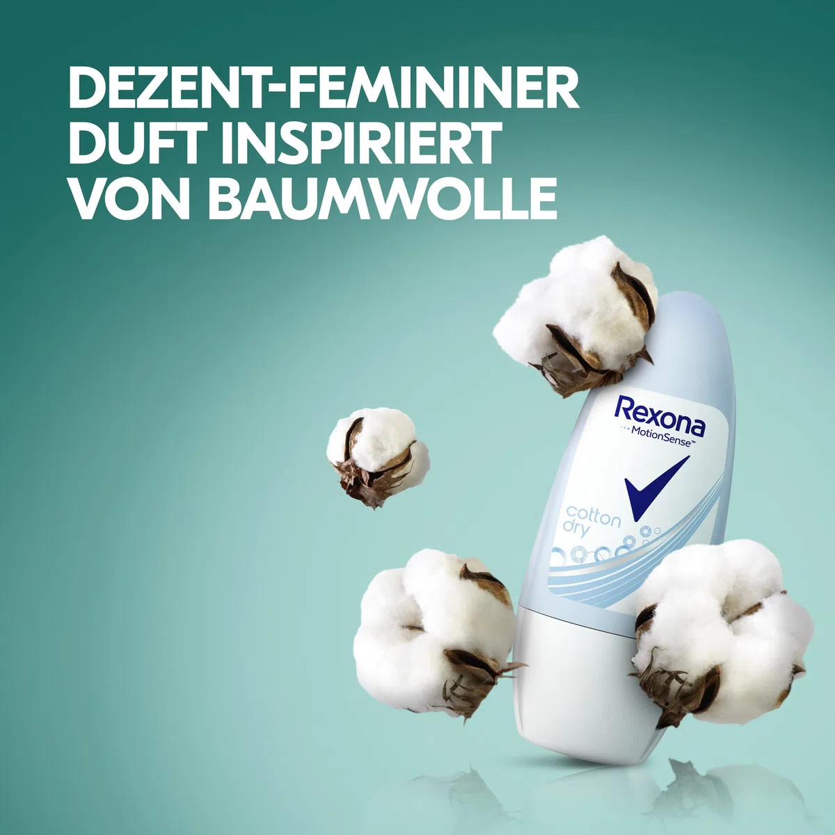 Rexona MotionSense Deo Roll-On Cotton Dry - Anti-Transpirant mit 48 Stunden Schutz gegen starkes Schwitzen und Körpergeruch - 50 ml (6er-Pack)