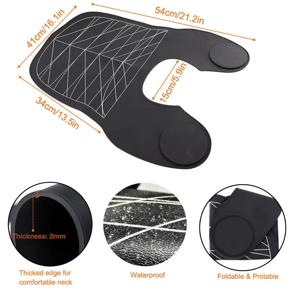 Großer Haarschneide-Führungs-Kragen Silikon Wasserdichtes Haarschneide-Kap-Kit Gewichtetes Front-Haar-Färbe-Kragen Halswickel mit Führungslinien für Salon Friseur-Haarfärbung (Schwarz)