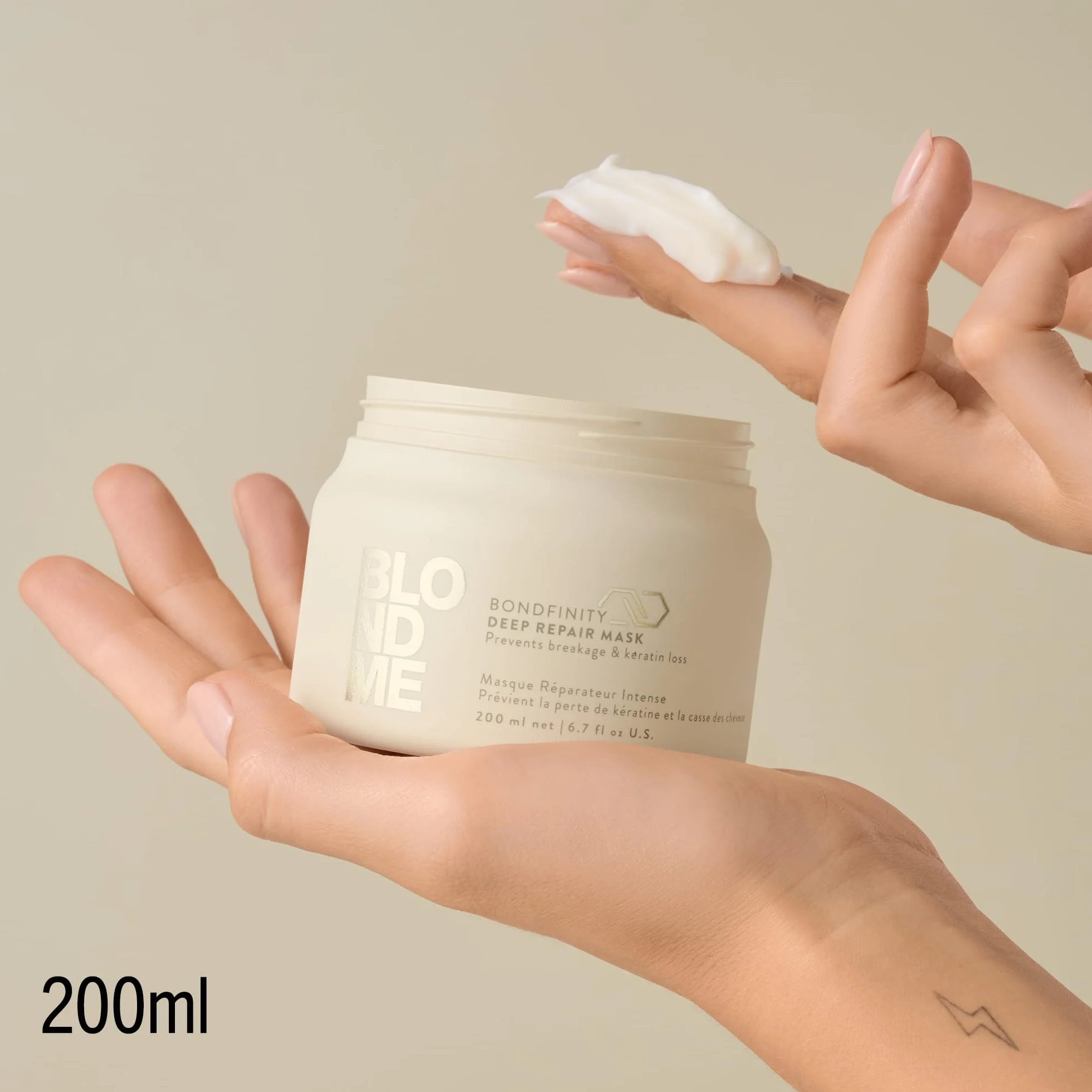 Schwarzkopf Professional BLONDME Bondfinity Deep Repair Mask Haarmaske Stärkende Haarpflege Schafft Bindungen Glättet Und Schützt Poröses Haar Hydratisierend Und Weichmachend 200 ml