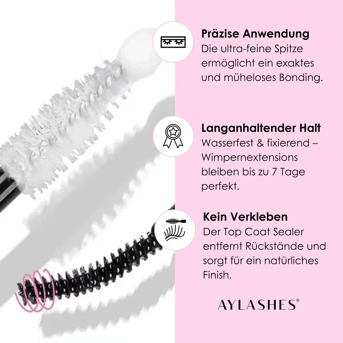 AYLASHES - DIY DUO PEN BOND & SEAL bis zu 7 Tage Halt | dermatologisch getestet | Wimpernkleber und Sealer für Wimpernverlängerung Zubehör | Clear