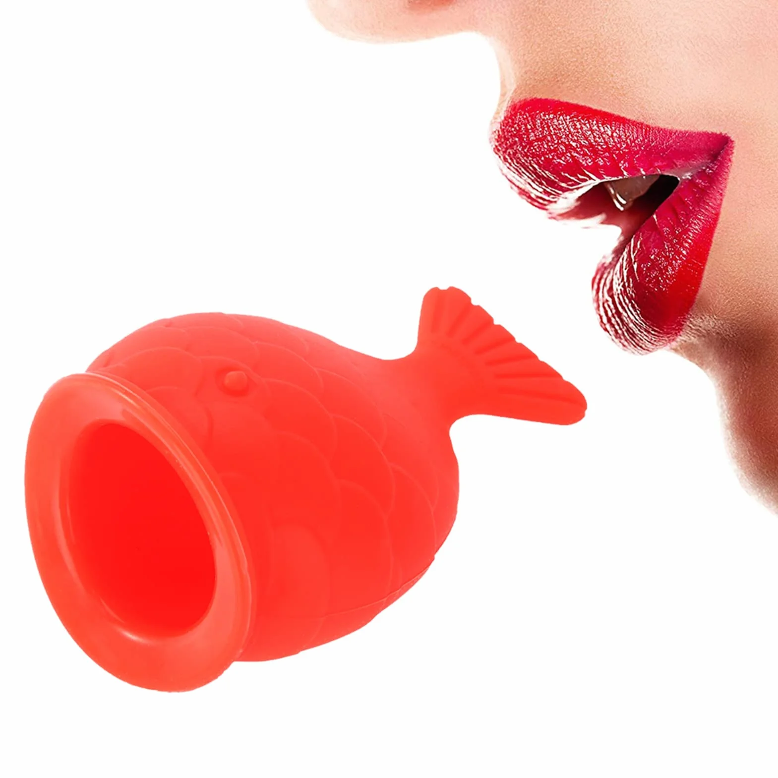Volle Lippen, Tragbarer Niedlicher Lippenfüller aus Silikon in Fischform, Lippenvergrößerer, Lippenverbesserungsgerät, Schönheitswerkzeug für Frauen und die Meisten Menschen