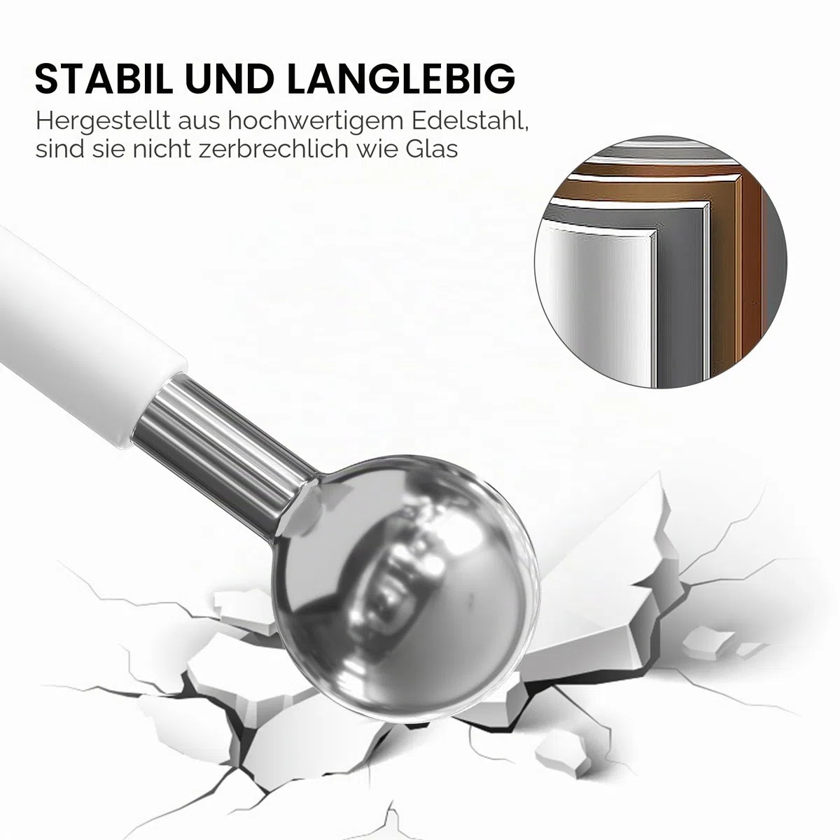 Edelstahl Ice Globes, Kryo-Stick-Eis-Globen für Gesicht, Augen- und Nackenmassage, Gesichtsmassager Kühlkugel zur Hautstraffung, Reduzierung von Schwellungen und dunklen Augenringen, Anti-Aging