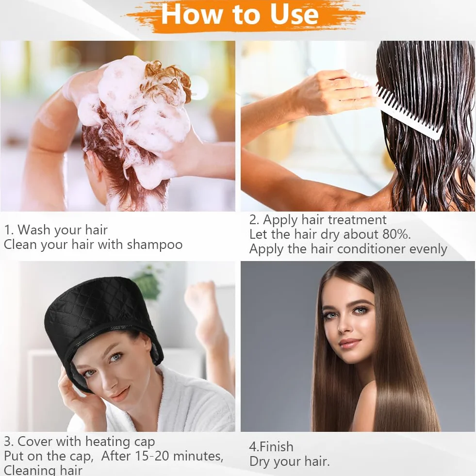 LOPHE Hair Steamer, Heizhaube für Haare Dampf Pflege, Beheizbare Haarheizkappen Haarpflege für Tiefenpflegemittel, Wärmebehandlung Heizkappe für Nährende heiße Kopfpflegemütze Haarthermie Kappe