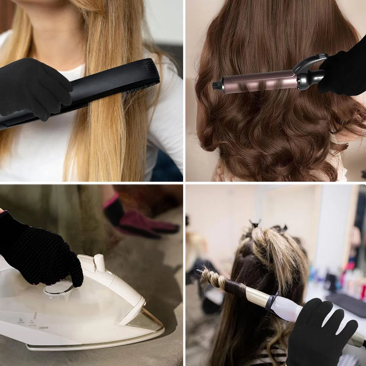 1-teiliger Professionelle Hitzebeständige Handschuhe,professioneller hitzebeständiger Handschuh für das Haarstyling,Hitzeschutz Handschuh,Hitzehandschuh für Haarstyling Lockenstäbe Usw Anti Dauerwell