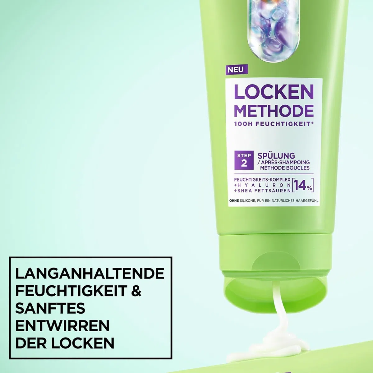 Garnier Feuchtigkeitsauffüllendes Haarpflege-Set für alle Arten von Locken mit Shampoo, Spülung, Haarmaske, Spray, Lockenpflege, mit Hyaluronsäure & Sheabutter, Fructis Lockenmethode, 4-teilig