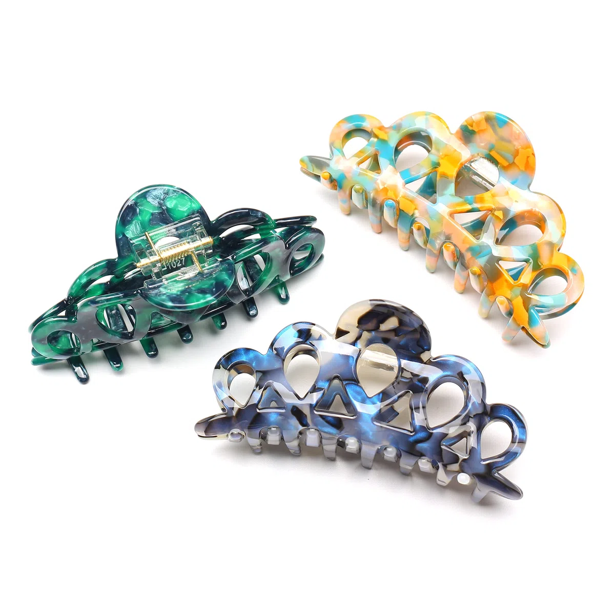 Groß Acetat Haarklammer Klauen Haarspange Schöne Damen Haar clips, Grün