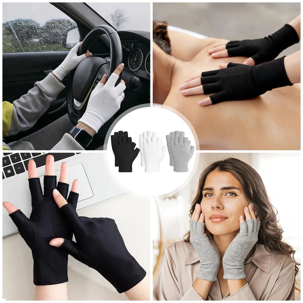 6 Paar Baumwollhandschuhe, Fingerlose Handschuhe aus Baumwolle, Dünne Baumwollhandschuhe für Ekzeme, für Trockene Hände, SPA, UV-Schutz, für Die Schmuckprüfung, Münzhandhabung, Einheitsgröße