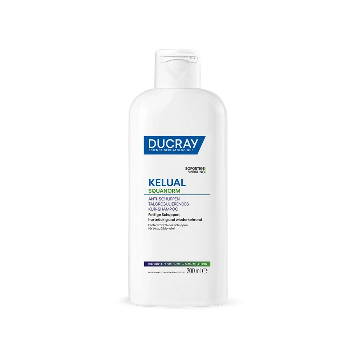 DUCRAY Kelual Squanorm - Shampoo Fettige Schuppen - Talgregulierend - Probiotic-Science-Technologie - 100% Schuppenentfernung - 2 Monate Rückfallschutz - Schuppige Kopfhaut - Klärt nachhaltig - 200 ml