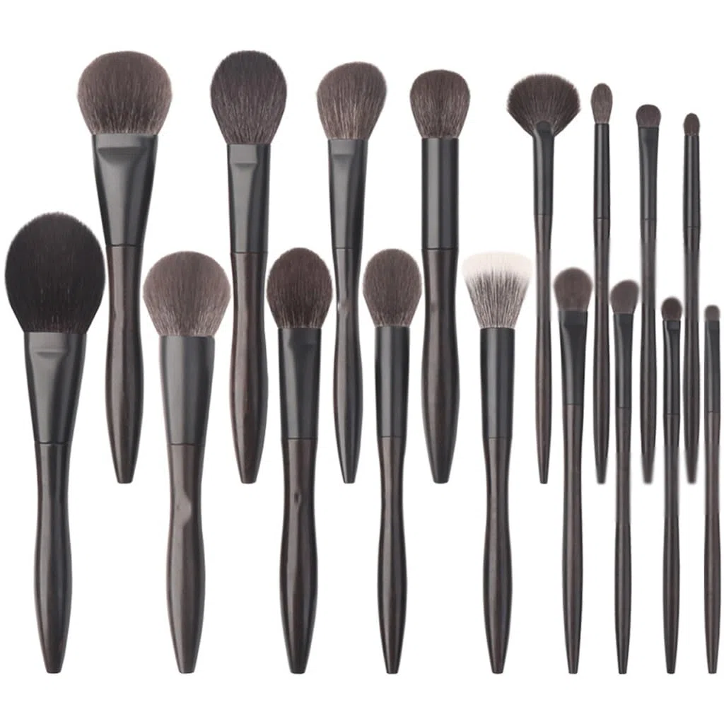 17-TLG. Make-up-Pinsel-Set, superweich, Lidschattenpinsel, Puderpinsel, Rougepinsel (D 17pcs)