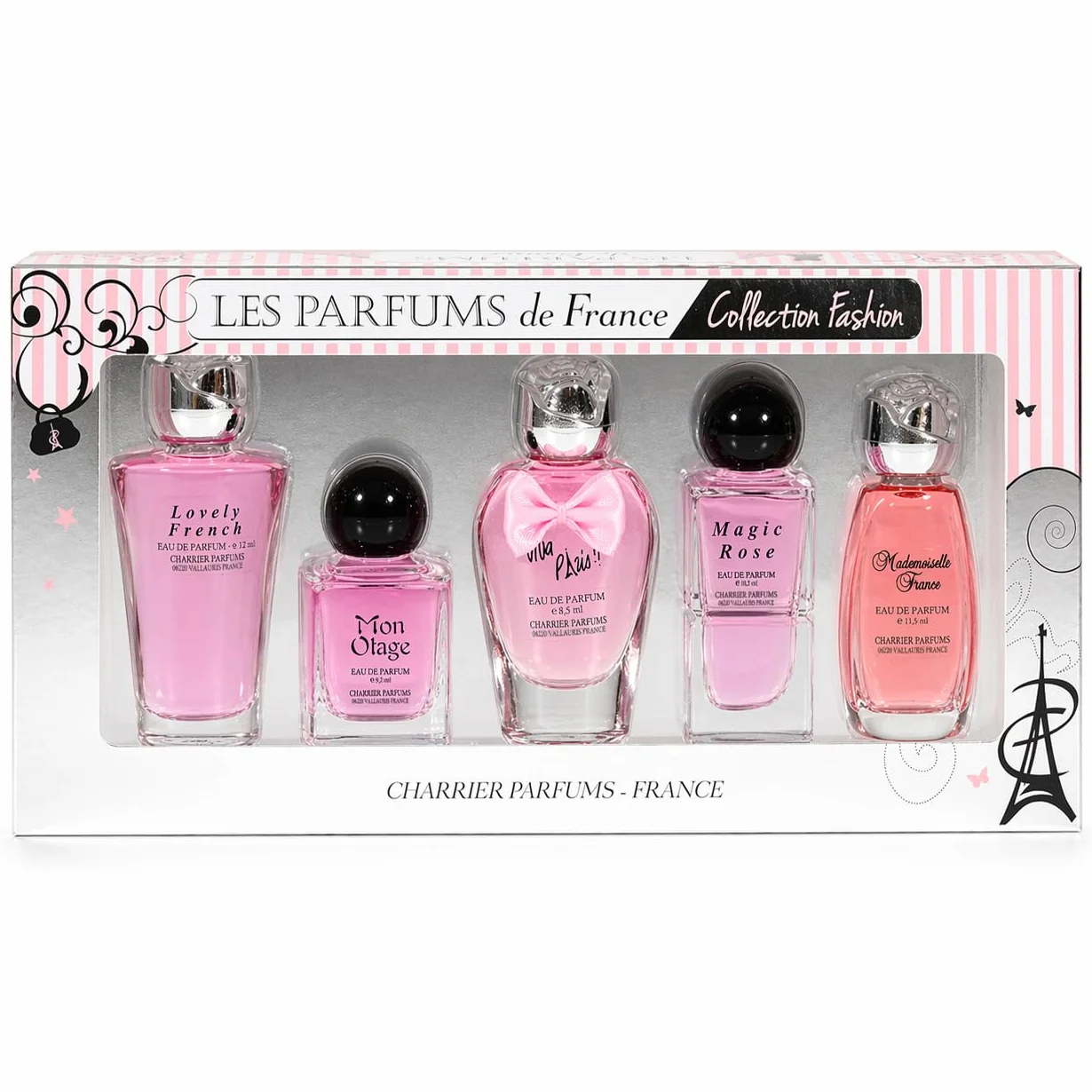 Charrier Parfums - 'Fashion Collection' Gift Set of 5 French Miniature Perfumes 1.75 fl.oz