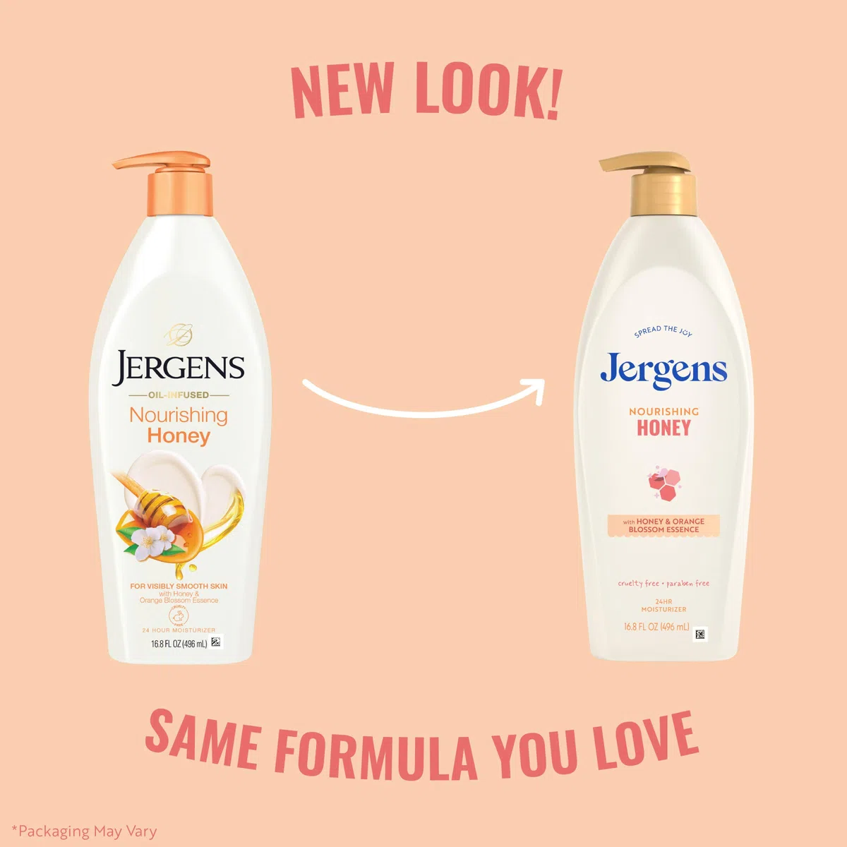 Jergens Nourishing Honey Dry Skin Moisturizer, 16.8 Ounces, Body and Hand Lotion with Illuminating Hydralucence Blend, Der...