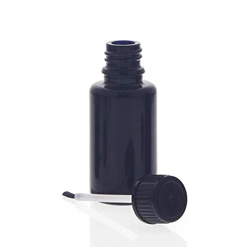 Pinselflaschen 20ml aus stark lichtschützenden Glas-Flasche Violettglas mit Pinsel. Lichtschutzglas, Kosmetex, 5× 20 ml