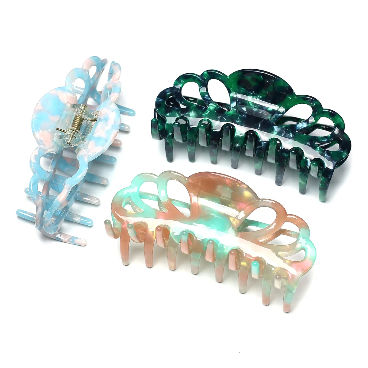 Groß Acetat Haarklammer Haarspange Damen Haarschmuck Haar clips, Blau