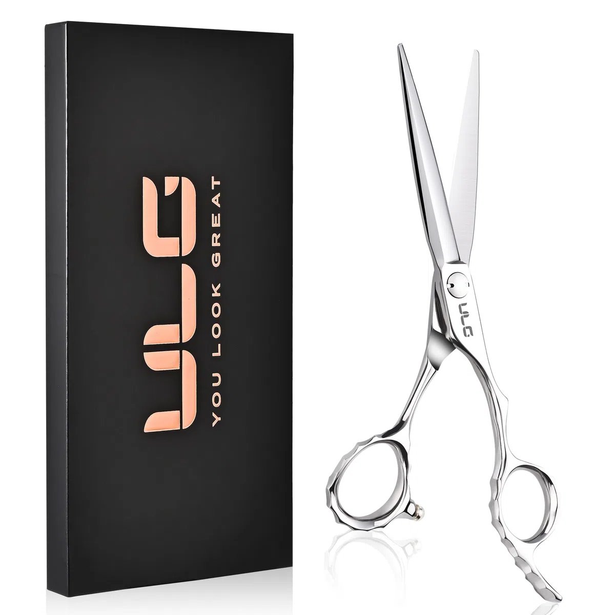ULG Professionelle Haarschneidescheren, 16,5 cm 440C japanische Edelstahl-Friseurscheren, handgeschliffene rasiermesserscharfe Klingen und ergonomischer versetzter Griff für den Salon und Heimgebrauch