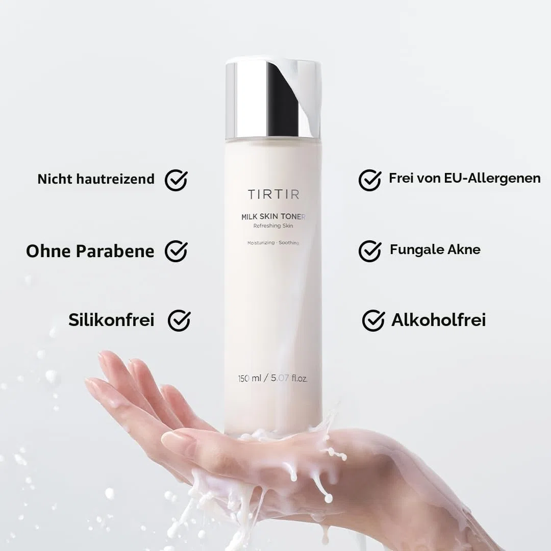 TIRTIR Milk Skin Rice Toner - Deep Moisturizing, Hydrating and Refreshing for face, Niacinamide, Ceramide, Rice Bran Extract, Nature-Oriented Ingredients, Korean Skin Care, Vegan (150ml, Original)