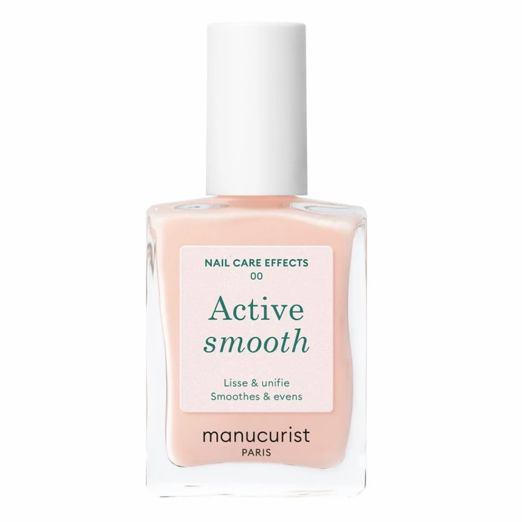 Manucurist Active Smooth 00 Nagellack Schnelltrocknend – Pflegenagellack mit CC Polish-Effekt & Satiniertem Nude-Finish, Veganer Nagelhärter mit AHA & Vitamin E, 15 ml