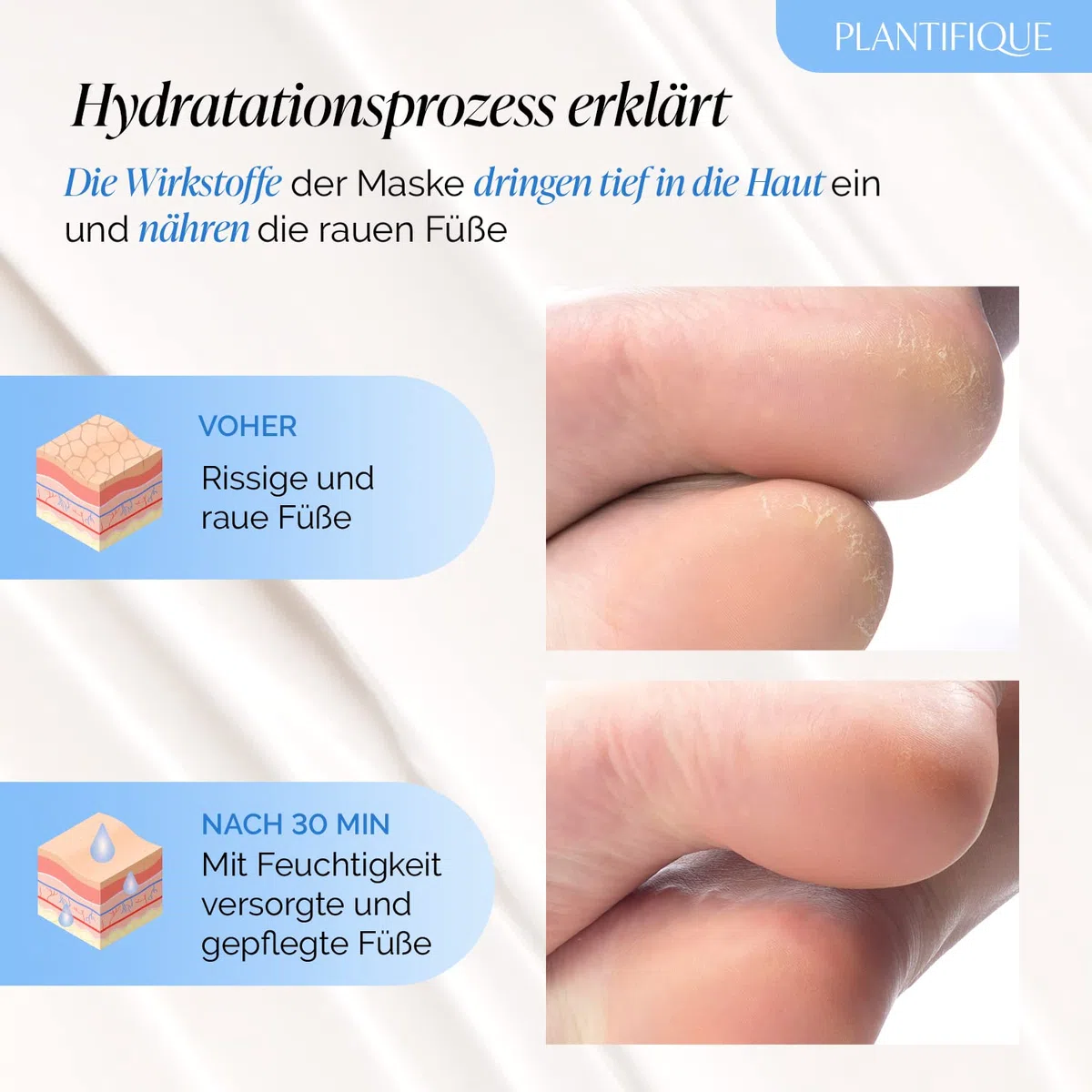 Plantifique Koreanische Fußmaske Socken, 4 Paar mit Box - Fusspflege Hornhaut Socken für Trockene Füße und Rissige Fersen - Hornhautentferner - Korean Foot Mask