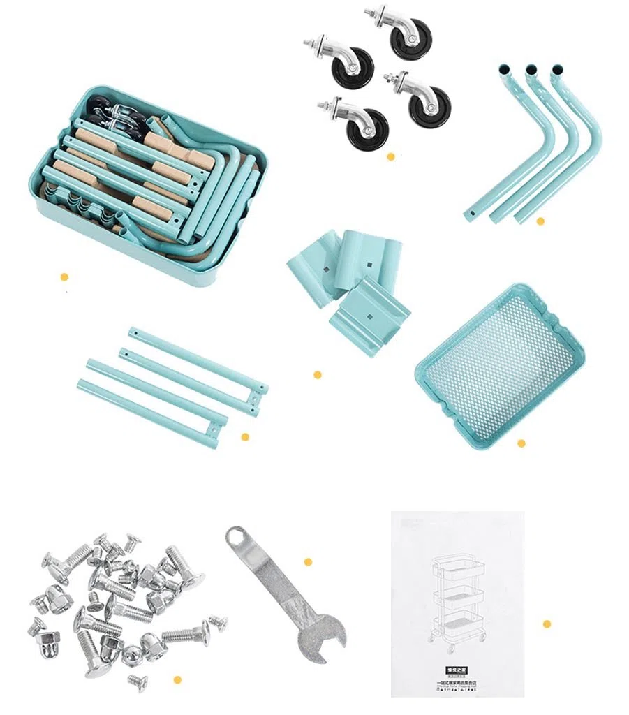 Aufbewahrungswagen Beauty Equipment Auto, Drei Schichten Mit Griff, Medizinischer Behandlungswagen, Krankenhaus, Klinik, Schönheitssalon, Friseursalon, Spezialwagen, Ca. 50 Kg Last/Blue