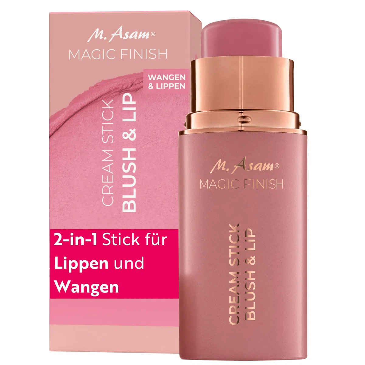 M. Asam MAGIC FINISH Cream Stick Blush & Lip Sweet Flush (6g) – Cremiger Rouge Stick Für Lippen & Wangen, Cream Blush Mit Glow Finish, Pflegende Lippenpflege Mit Farbe, High End Make Up Für Damen