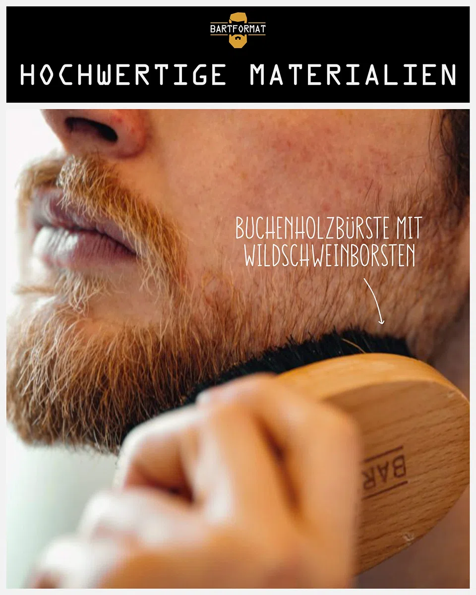 Bartpflegeset für Männer 6-teilig von BARTFORMAT - Bartöl + Balsam + Bartschere + Bartbürste + Bartkamm + Kulturbeutel - Das hochwertige Bartpflege Set ideal als Geschenk