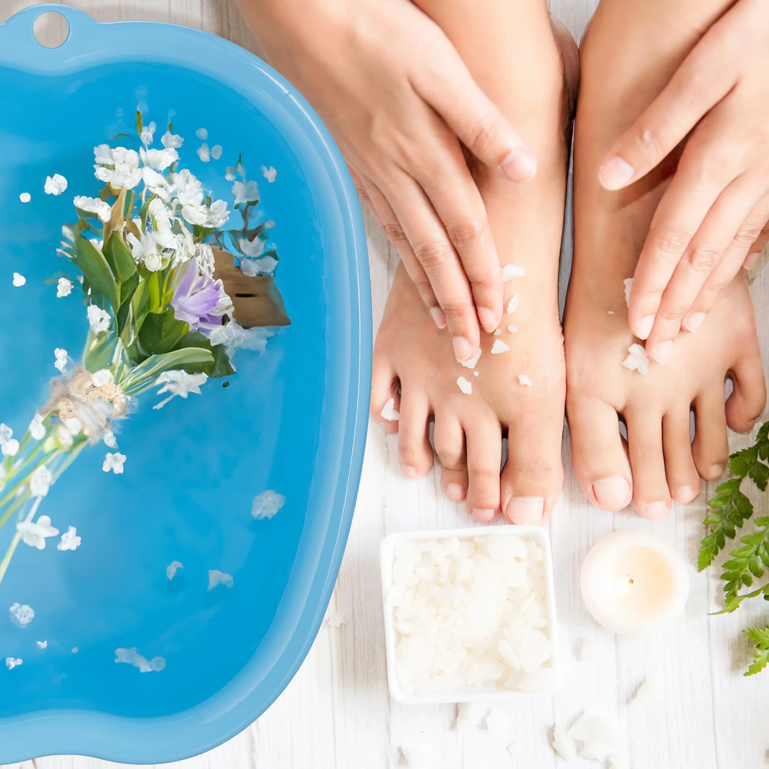 Relaxdays Fußbadewanne, Wanne für Fußbad, Kunststoff, Fußwanne für Fußpflege & Wellness, HxBxT: 15 x 33 x 38 cm, blau