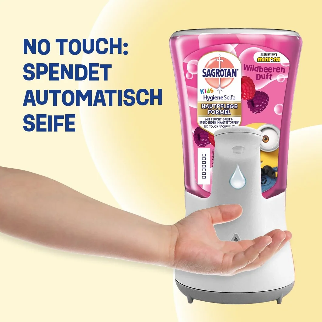 Sagrotan Kids No-Touch Nachfüller Wildbeeren – Für den automatischen Seifenspender – 5 x 250 ml Handseife