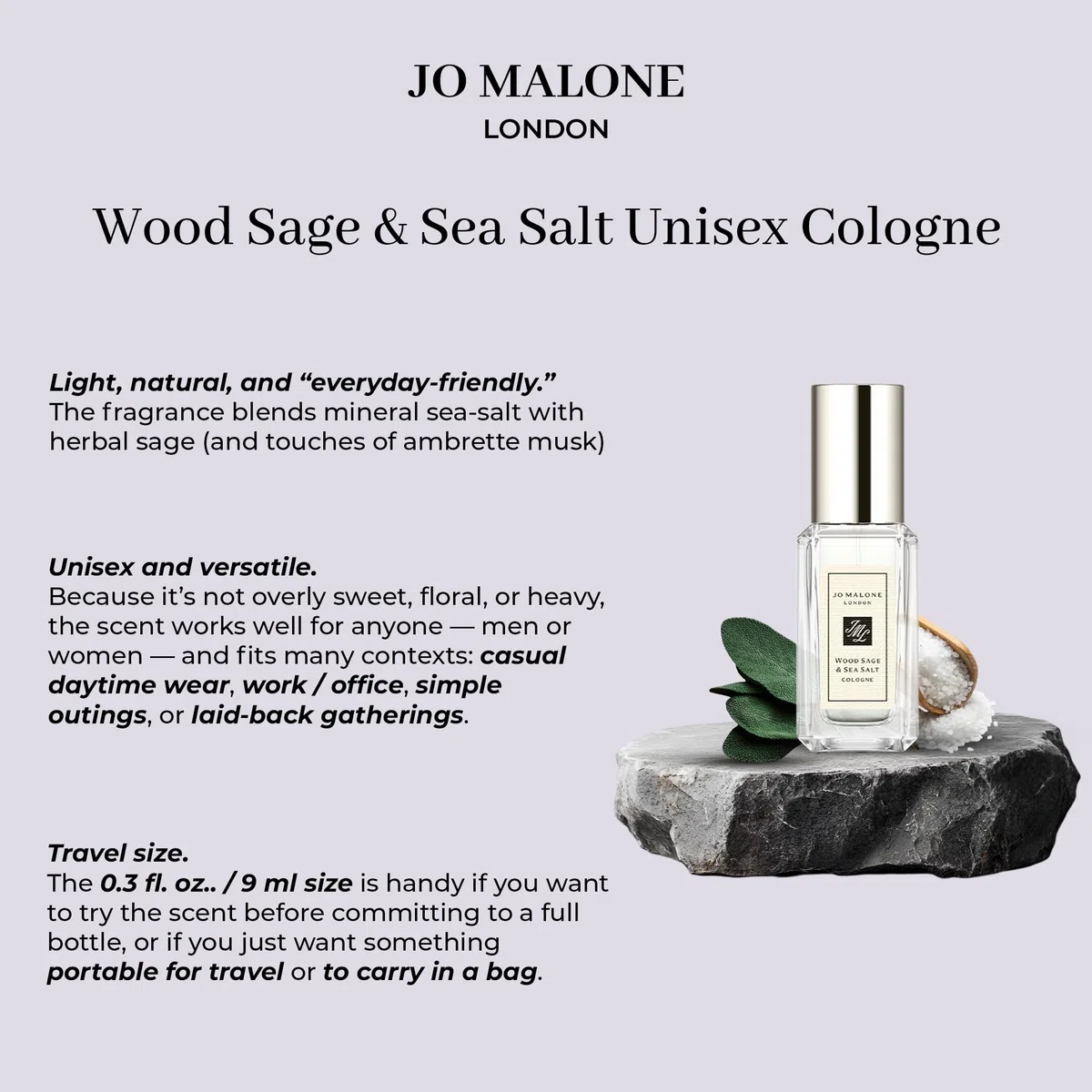 Jo Malone Holzsalbei & Meersalz Cologne Deluxe Probe, 9 ml