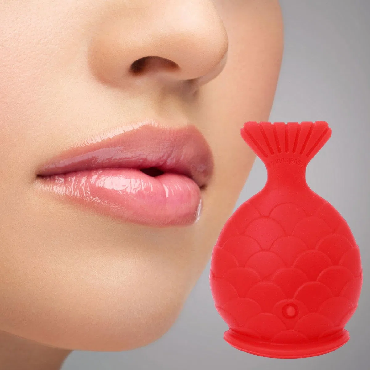 Lip Plumper Fischform-Lippenverstärker, Lippen Sauger Booster, Tragbares Handgroßes Silikoninstrument Mit Lippenpraller Lippenfüller, Lippen-Mund-Schönheit Für Den Täglichen Gebrauch Mit Sexy Lippen