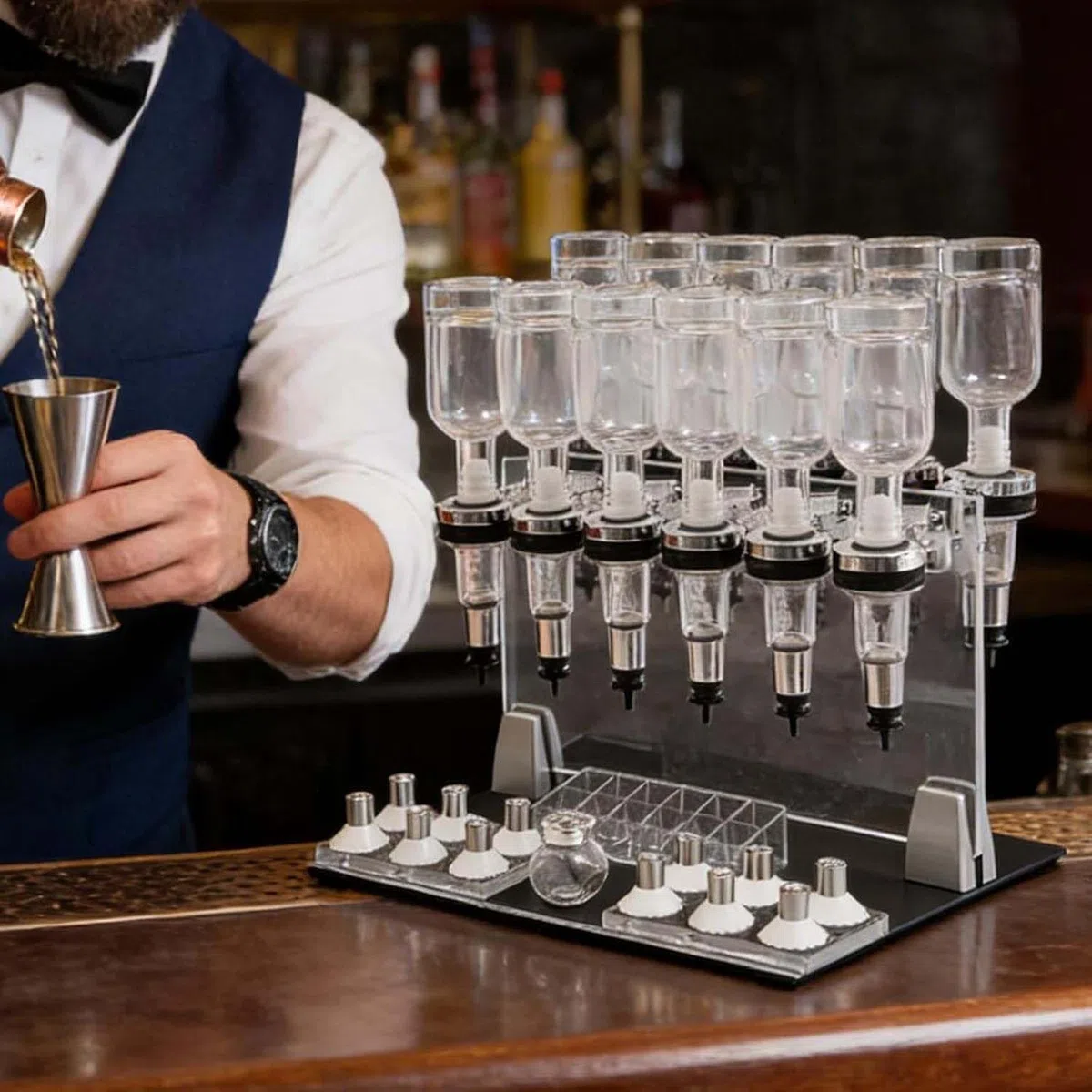Parfümspender-Set mit 12 Pumpaufsätzen und Testbechern, Flüssigkeitstransfer-Set für Proben, 200-ml-Flaschen
