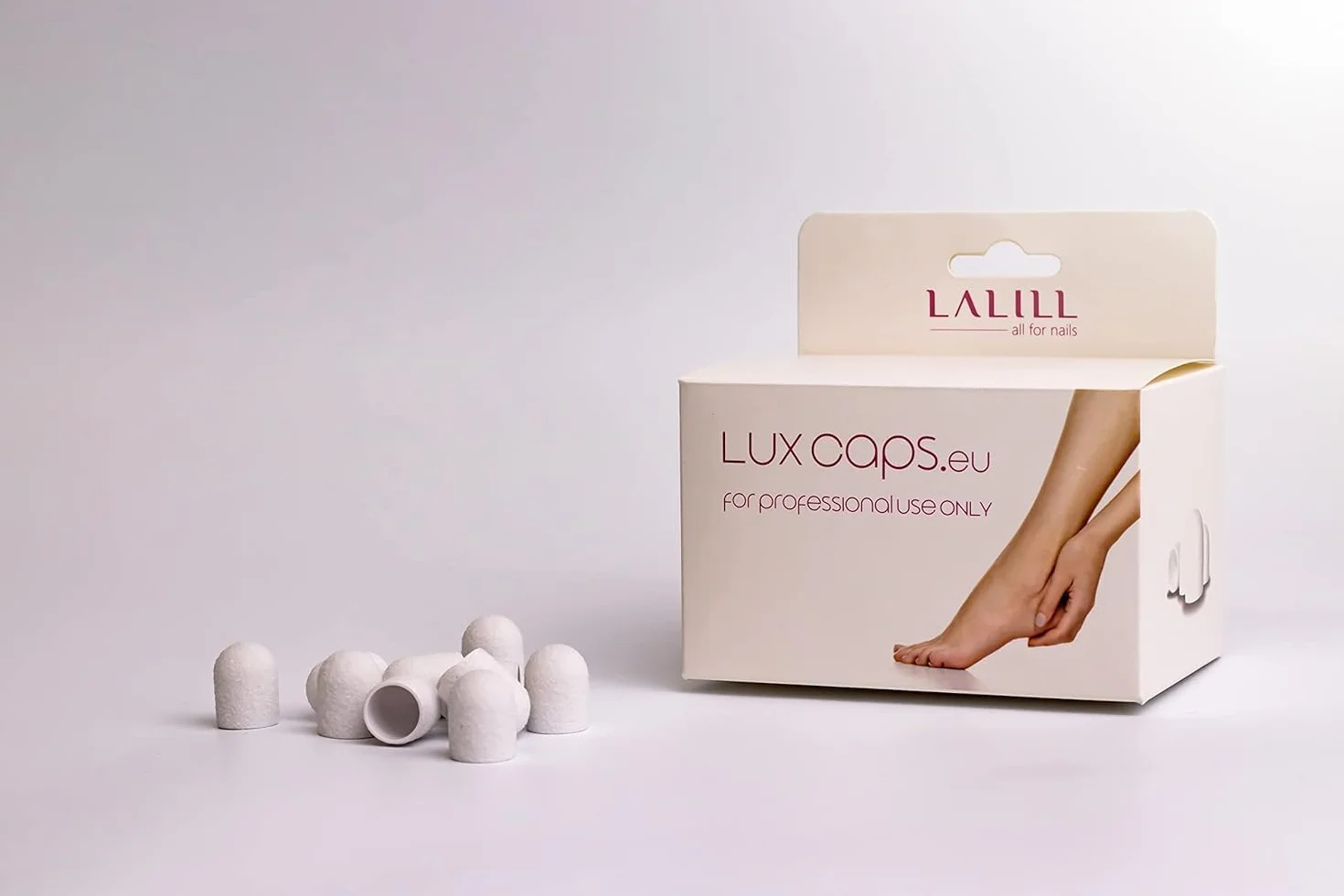 LALILL Schleifkappen LUX 50 Stück – weiße Fräskappen für Nagelfräser – Maniküre, Pediküre & Podologie – Aufsätze für Fußpflege, Hornhautentfernung, Nagelmodellage, 13mm 80er Körnung