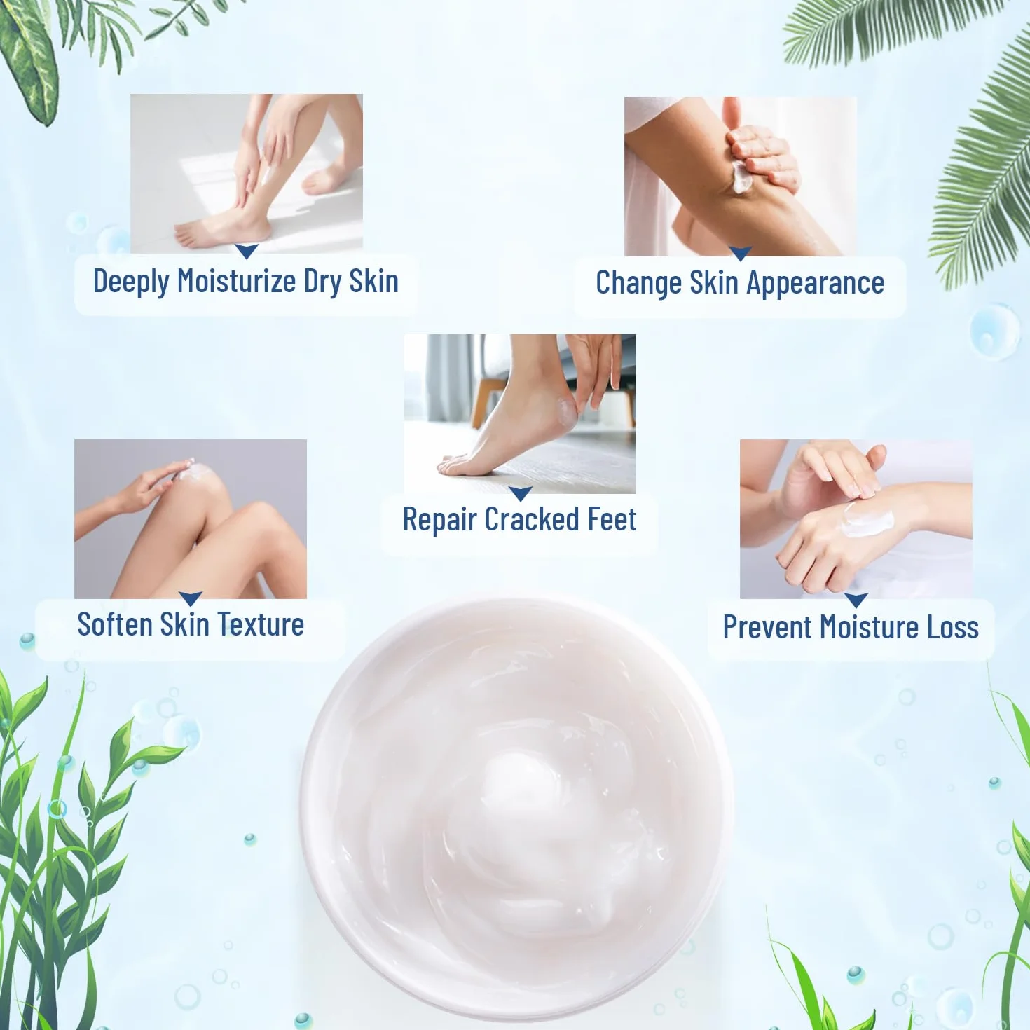 OUKEYA Urea-Creme 40 Prozent für Fuß und Hände, Urea Cream, Urea-Fuß, Fußcreme, Harnstoffcreme für Trockene, Rissige Füße, Anti Hornhaut, 40 Pro Urea-Lotion für Fersen, Ellenbogen, Maximaler Stärke