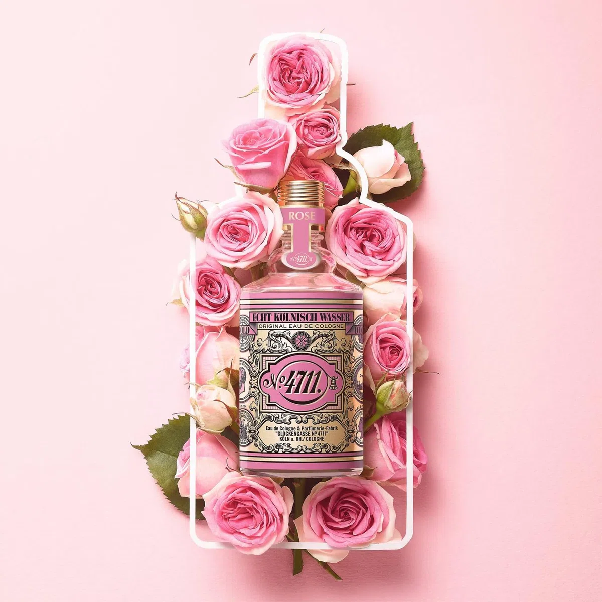 4711® Echt Kölnisch Wasser – Floral Collection ROSE – Eau de Cologne – moderne florale Interpretation der Duftikone – zart, feminin & romantisch – 100 ml Natural Spray