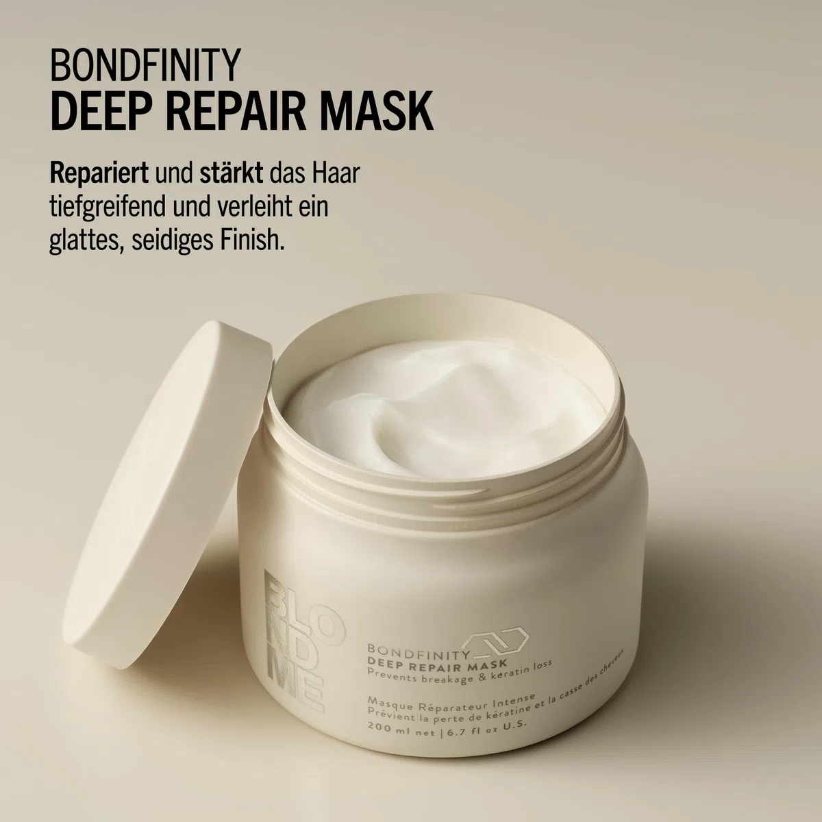 Schwarzkopf Professional BLONDME Bondfinity Deep Repair Mask Haarmaske Stärkende Haarpflege Schafft Bindungen Glättet Und Schützt Poröses Haar Hydratisierend Und Weichmachend 200 ml