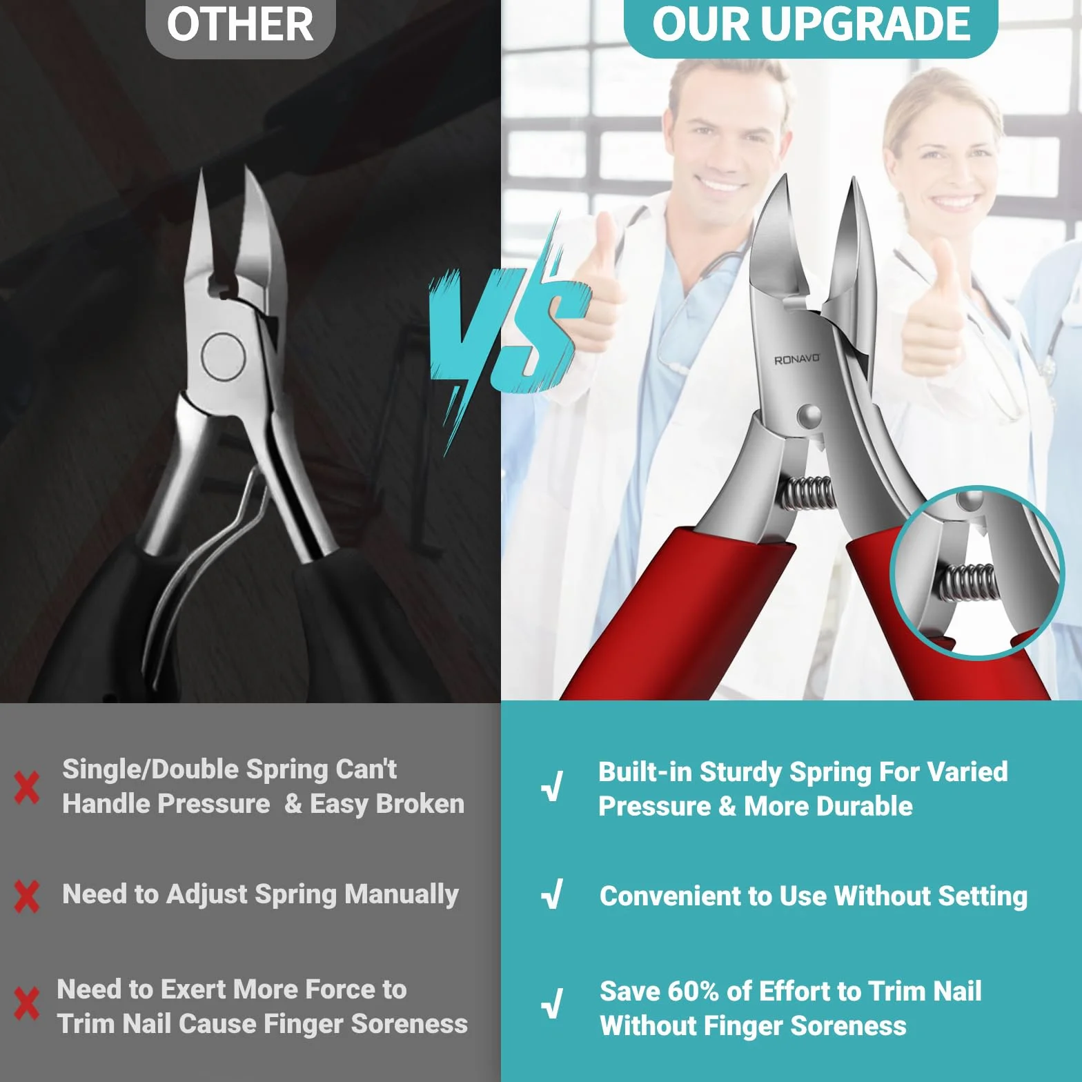 Podologen Zehennagelknipser, Professionelle Dicke & Eingewachsene Zehennagelknipser für Männer & Senioren, Pediküre Clipper Zehennagelschneider, Super scharfe gebogene Klinge Grooming Tool