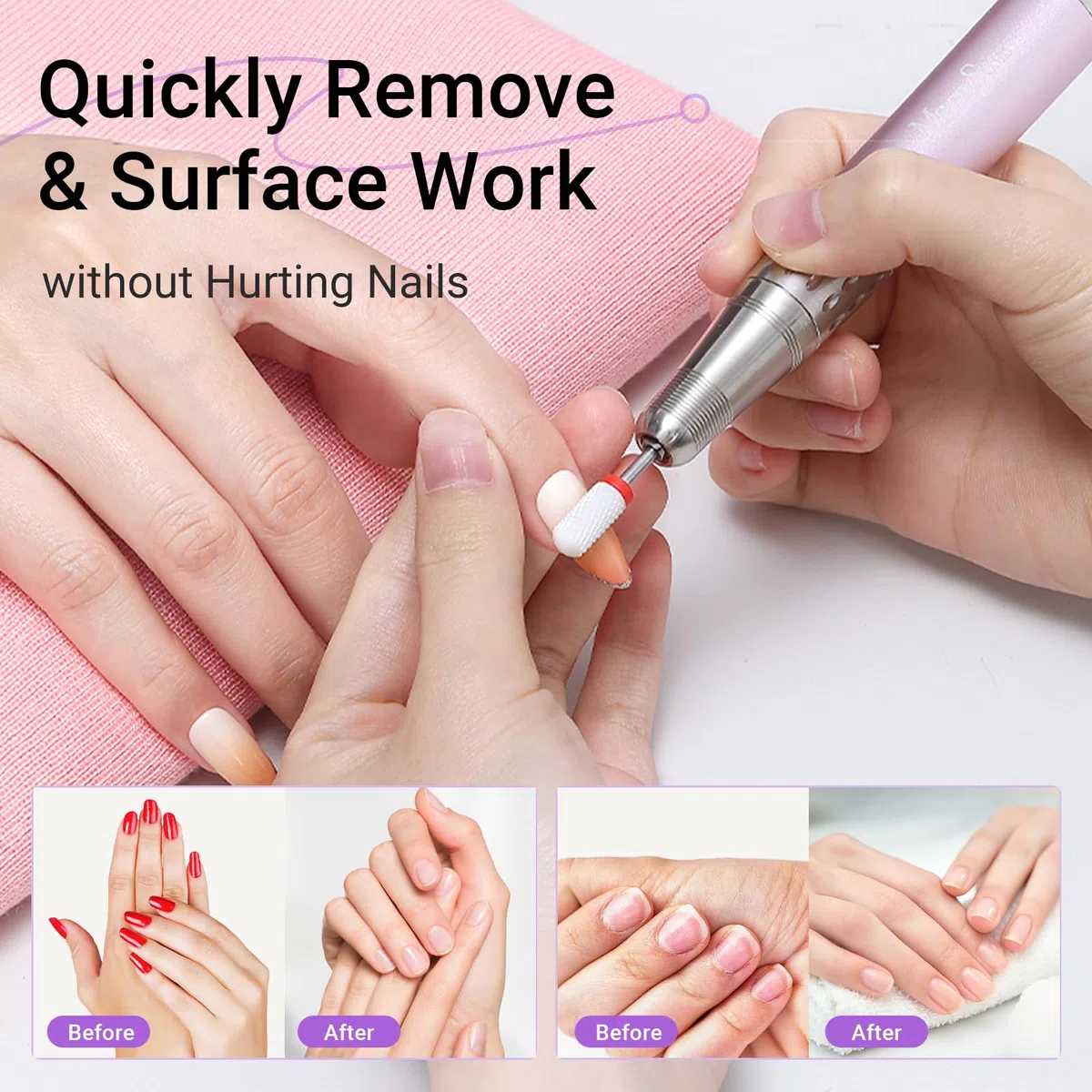 MelodySusie 21 Stück Nagelfräser Aufsätze, 3/32 Zoll Professionelle Nagelfräser Bits, Diamant und Keramik Fräser Nägel Bit, Nagelfräser Bits Set für Maniküre/Pediküre (21 Stück Nagelfräser Bits)