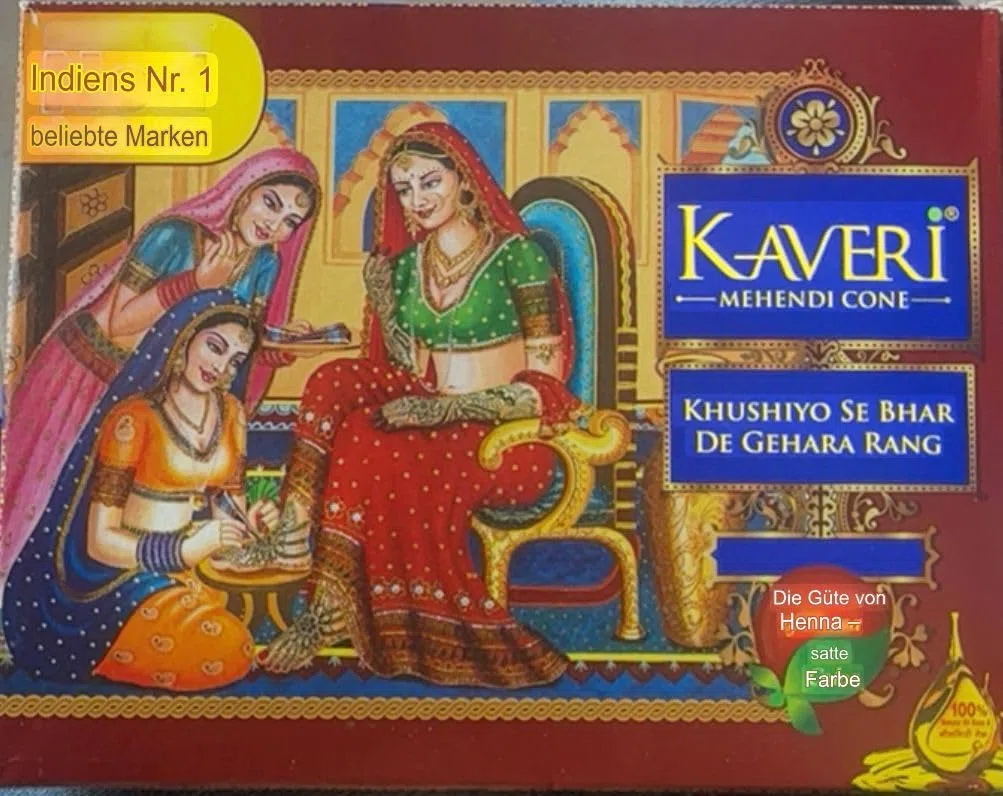 kaveri dunkelbraune natürliche henna mehndi cones