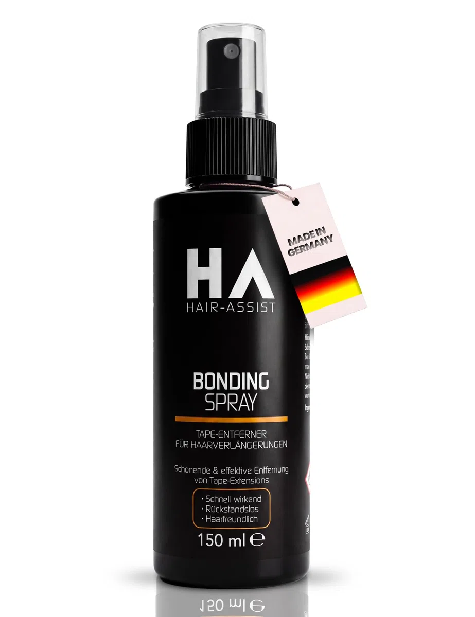 Hair-Assist Bonding Spray – Made in Germany – Tape Extensions Löser & Bondinglöser für Hair Extensions, Lace, Toupet & Perücke | Rückstandslos, schnell wirkend