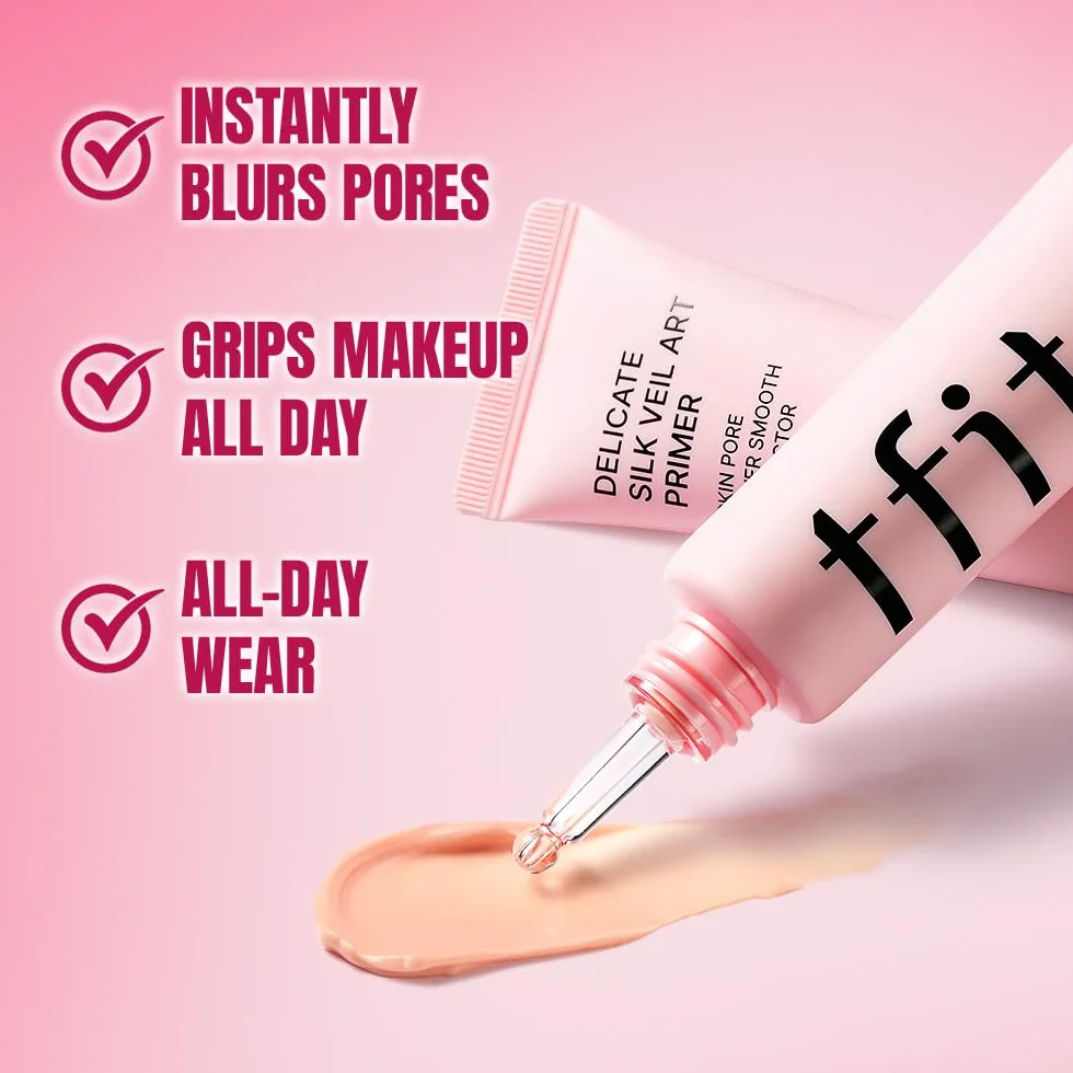 TFIT Delicate Silk Veil Art Primer – Koreanisches Make-up, porenloser, matter Make-up-Primer für fettige Haut (leicht, feuchtigkeitsspendend), Porenfüller, 1,01 FL. Oz.