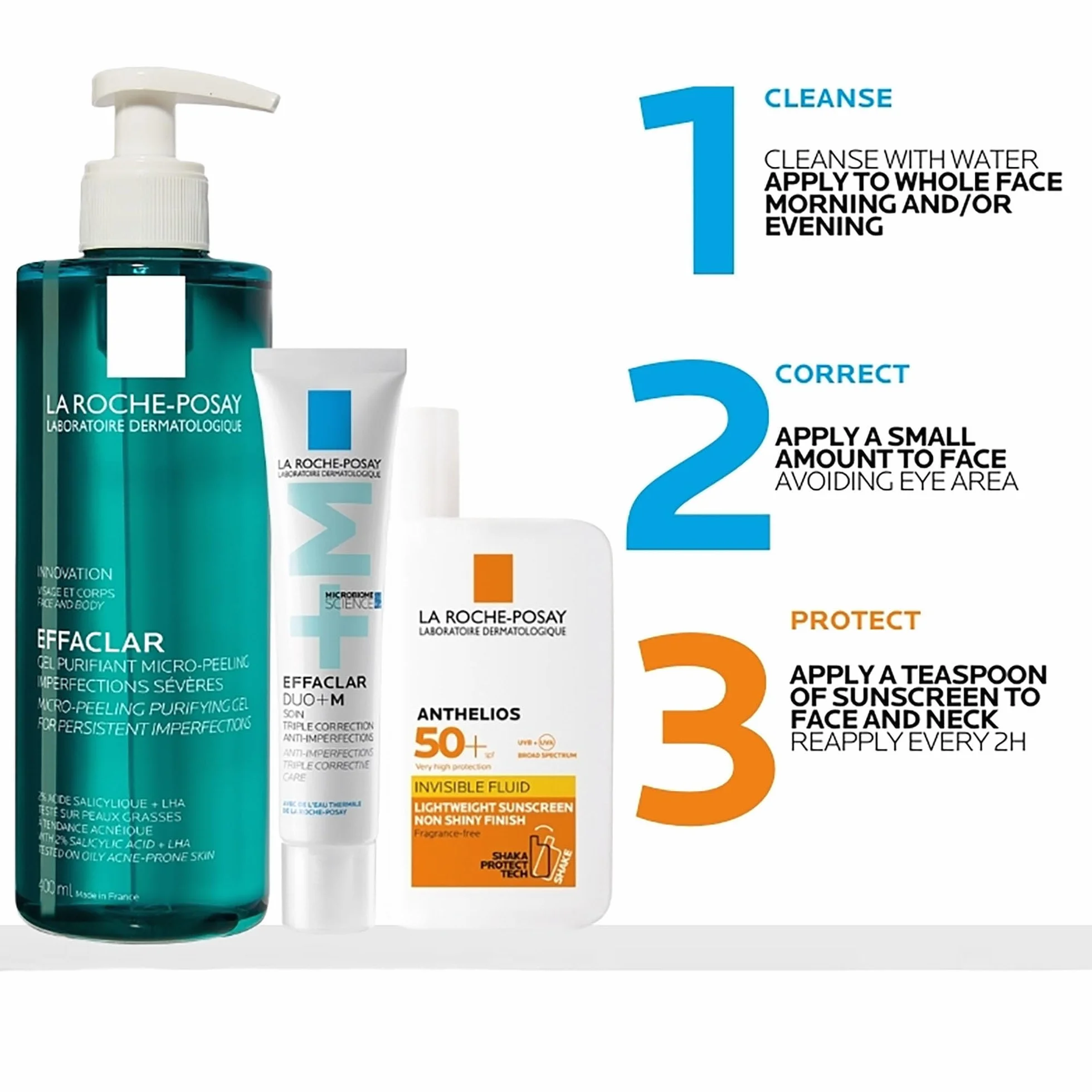 La Roche-Posay Effaclar Mikro-Peeling Reinigungsgel Reinigung für Gesicht und Körper bei Akne und unreiner Haut