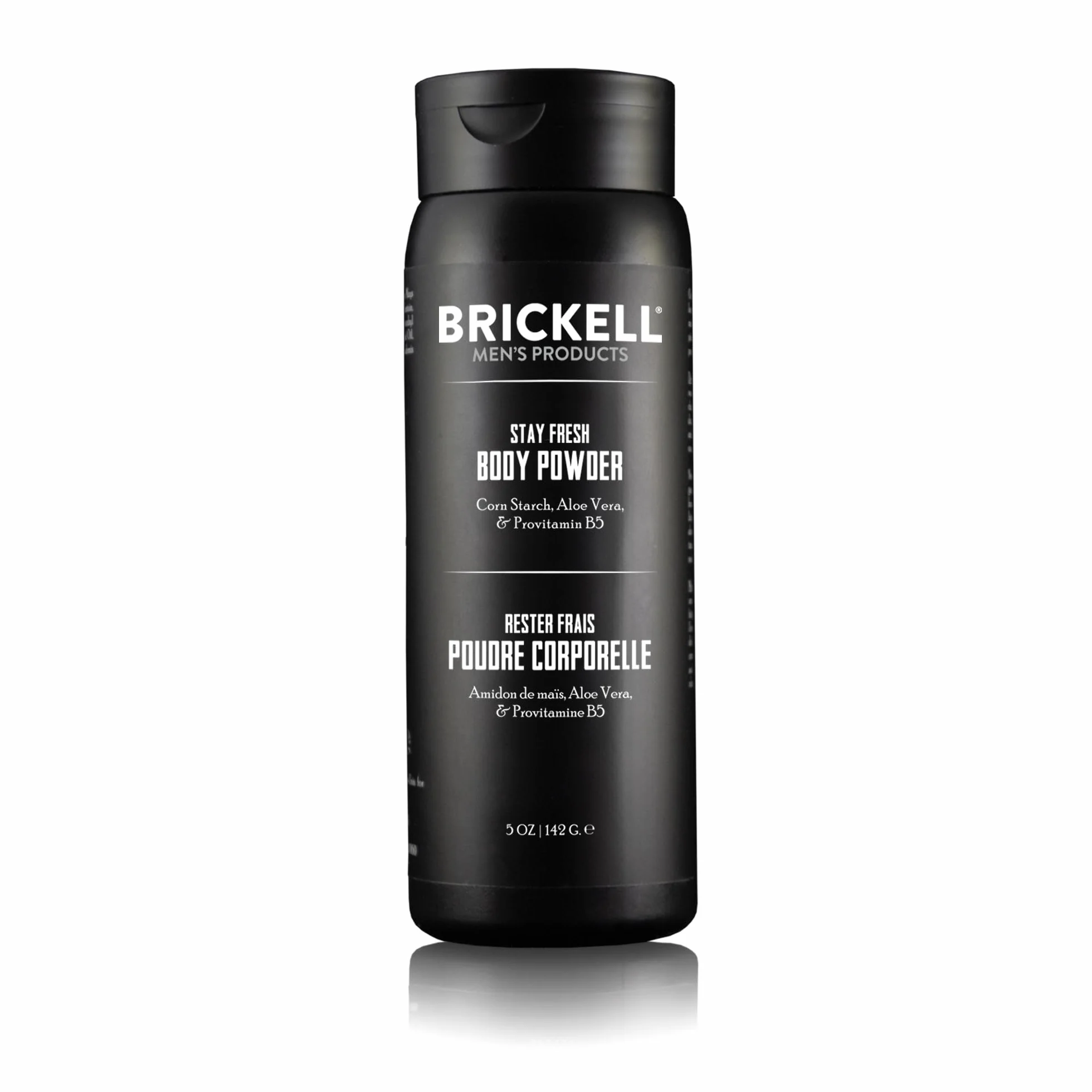 Brickell Men's Stay Fresh Körperpuder für Männer, Natürlich und Biologisch, Ohne Talkum, Absorbiert Schweiß, Hält die Haut Rrocken (Parfümfrei, 142 g)