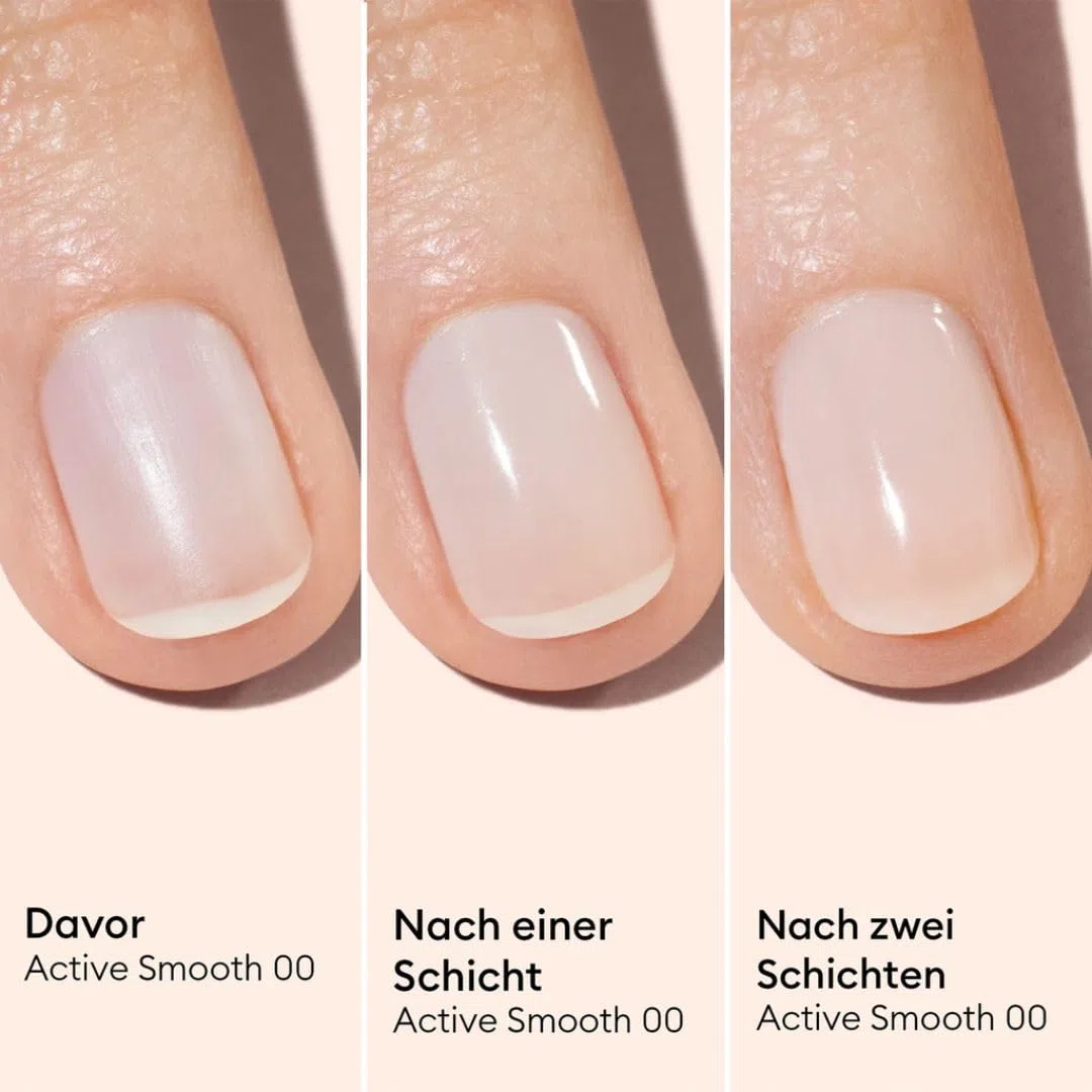 Manucurist Active Smooth 00 Nagellack Schnelltrocknend – Pflegenagellack mit CC Polish-Effekt & Satiniertem Nude-Finish, Veganer Nagelhärter mit AHA & Vitamin E, 15 ml