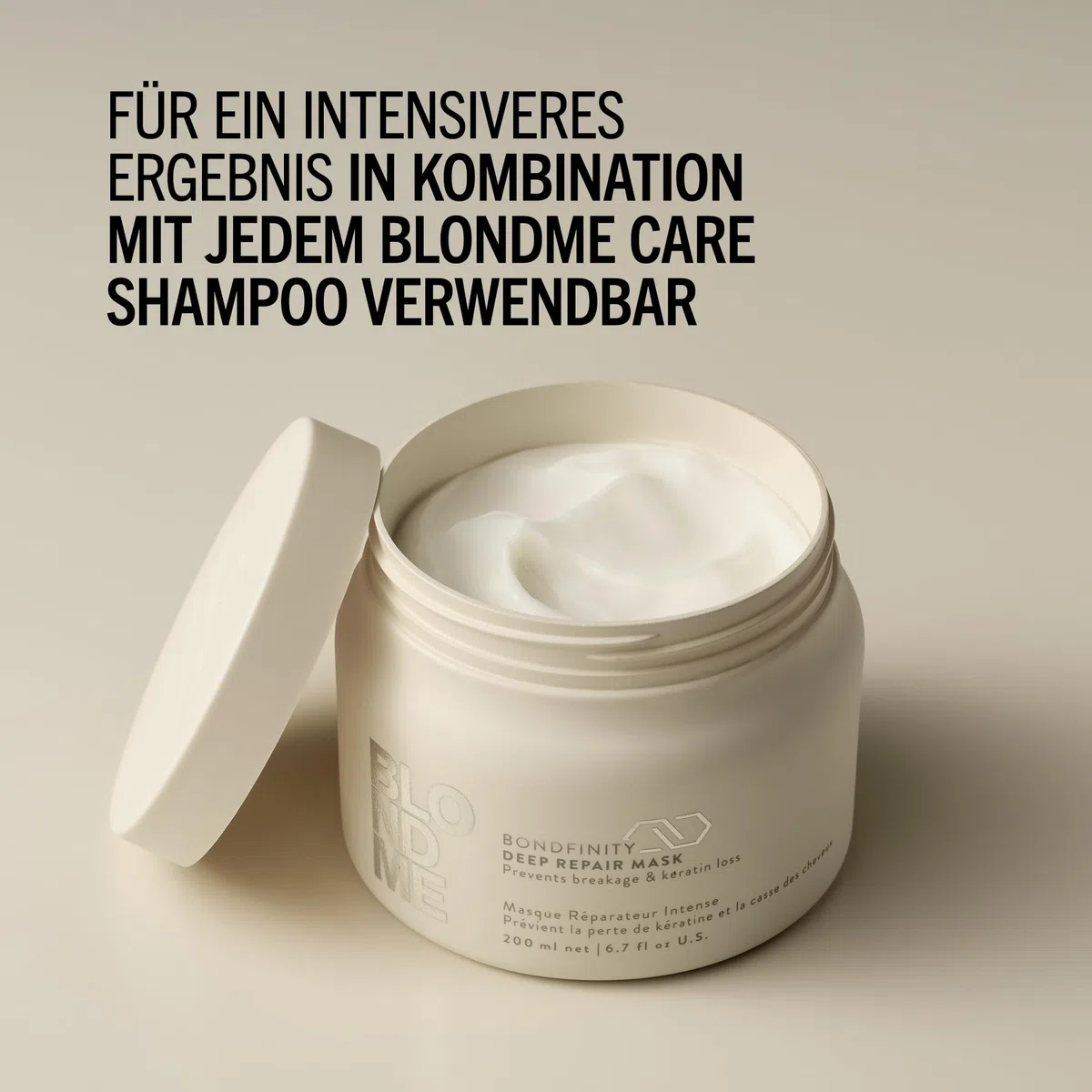 Schwarzkopf Professional BLONDME Bondfinity Deep Repair Mask Haarmaske Stärkende Haarpflege Schafft Bindungen Glättet Und Schützt Poröses Haar Hydratisierend Und Weichmachend 200 ml